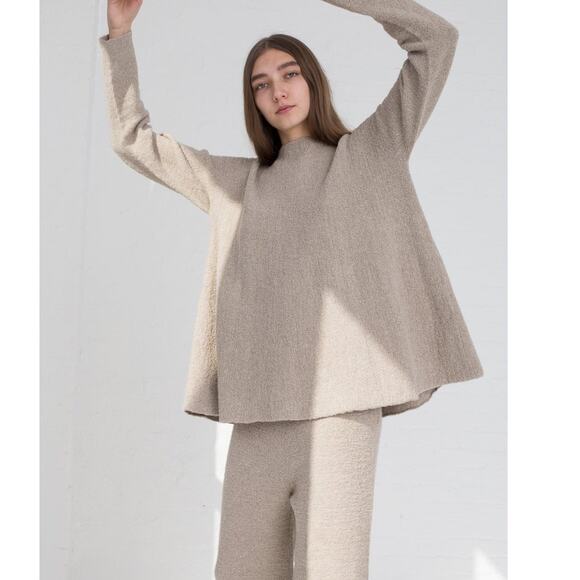 Lauren Manoogian New Miter Pants + Flare Pullover Cotton Pumice Taupe Sz 3 Large - Picture 10 of 16